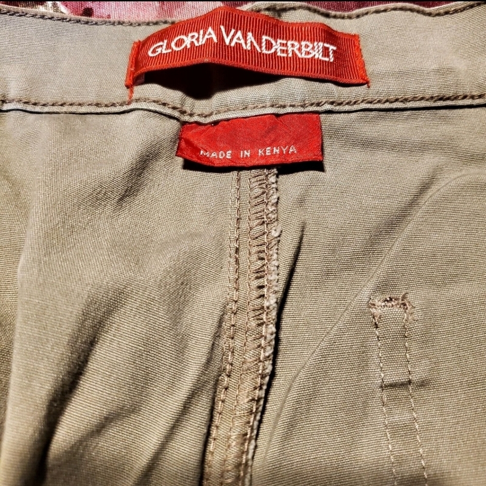 Gloria Vanderbilt Women's Olive Green Capri Pants EUC Size 8 - Picture 5 of 10